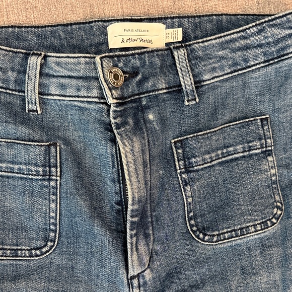 & other stories Wide Leg Blue Jean Denim Retro Pocket High Waist 29 - Picture 3 of 16